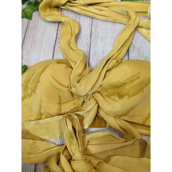 HOUSE OF HARLOW x REVOLVE  Women's TAMMY Halter Top Yellow Back Size SMALL READ - Picture 5 of 10